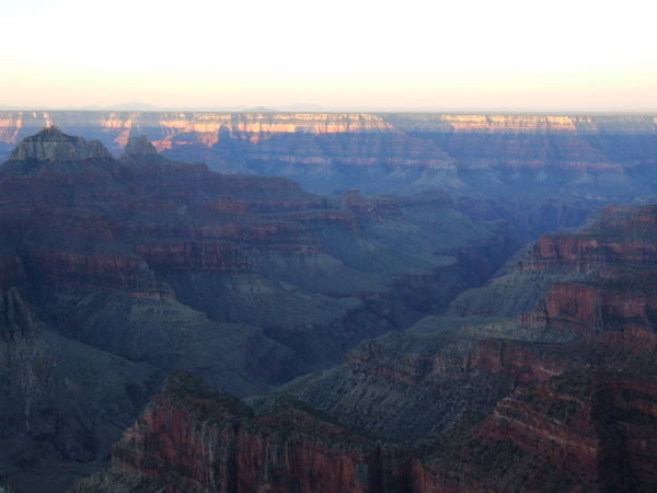 The Bright Angel fault at sunrise - North Rim Grand Canyon