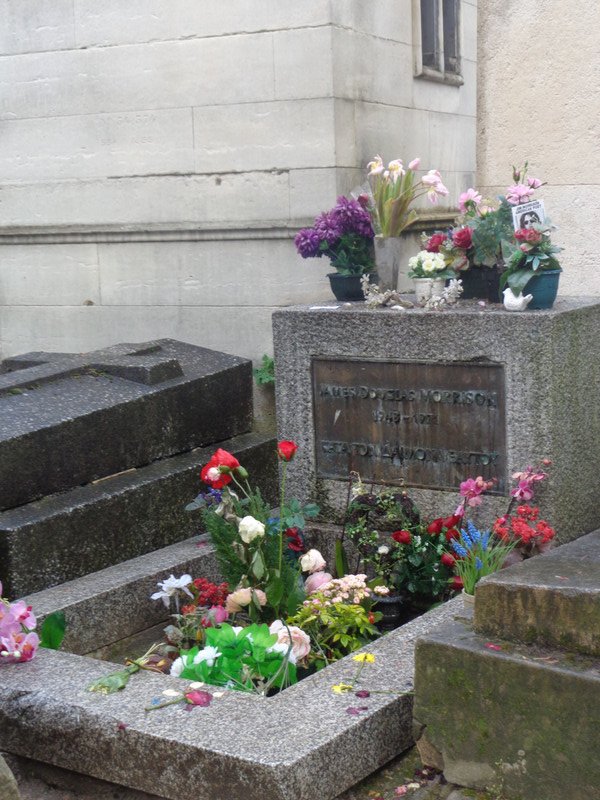 Jim Morrison's grave in Pere Lechaise 