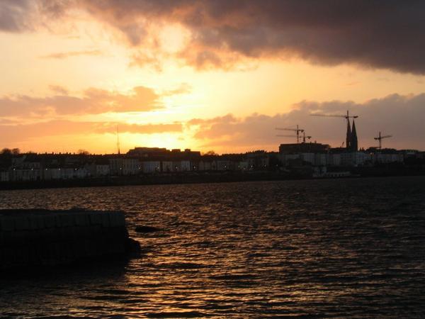 The Irish coast at sunset