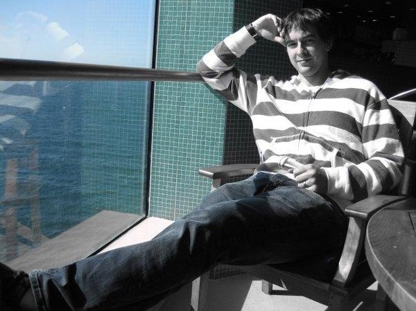 Matt relaxing at sea