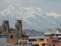 La Paz, dominated by Mount Illamani