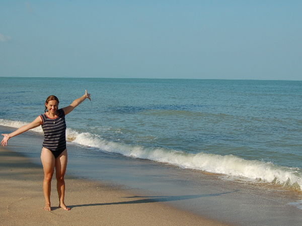 Paula enjoys Nai Plao beach