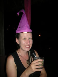 Laura dons THE party hat