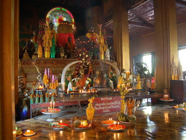 Inside Si Muang Temple, Vientiane