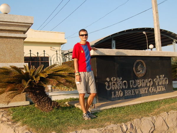 Outside the Beerlao factory, Vientiane