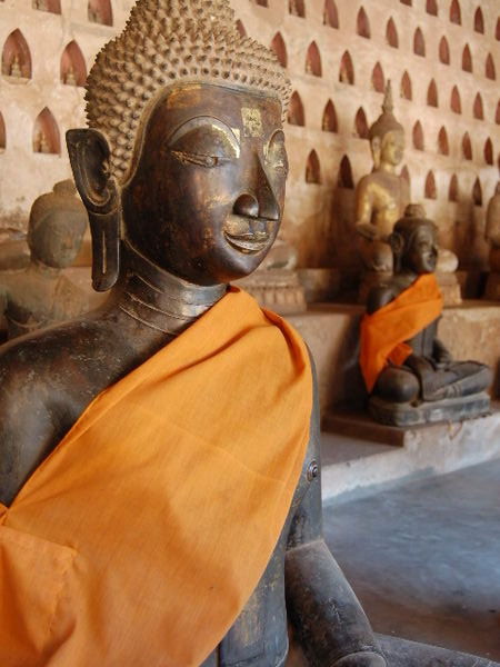 Buddha inside Si Saket temple, Vientiane
