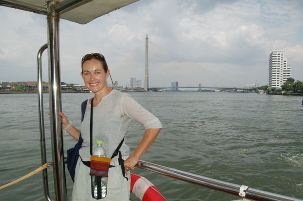 Paula on the ferry, Bangkok