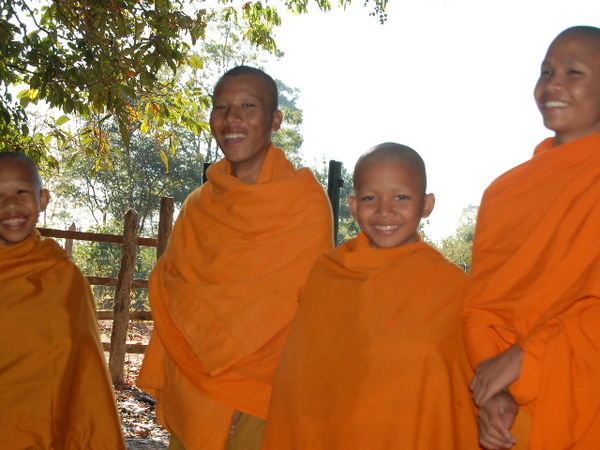 Young monks take a stroll in Dong Natad forest
