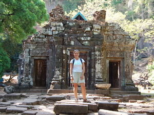 Paula in front of the shrine