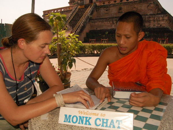 Monk Chat at Wat Chedi Luang