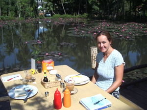 Breakfast by the water lilly pond