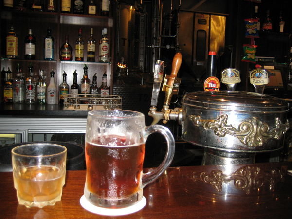 Freshly brewed beer at The Shakespeare Tavern