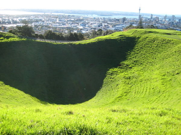 View of Mount Eden's crater
