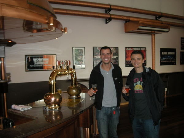 John and Nick in Lion Brewery, Auckland