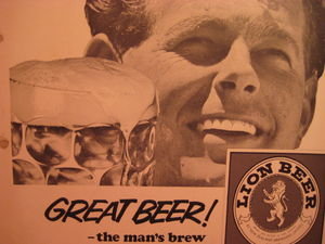 Old beer poster, Lion Brewery, Auckland
