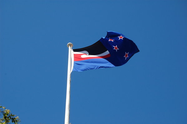The NZ flag blended with Maori design