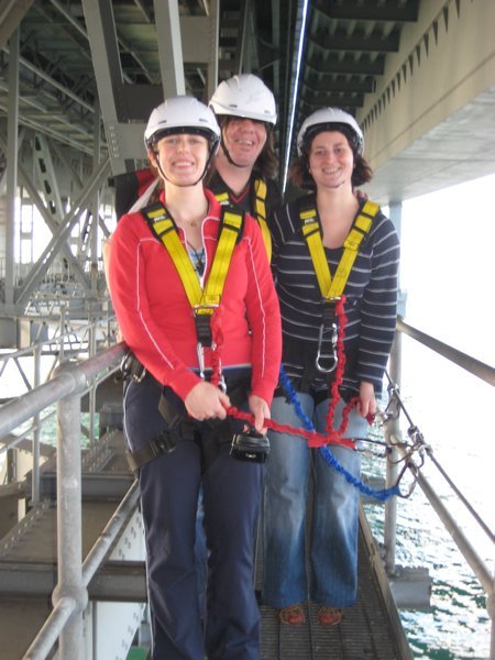 On the bridge, before we set off for the bungy jump pod