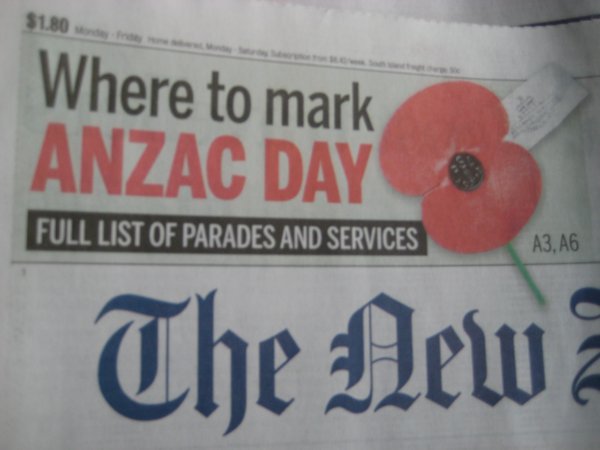 Newspaper on ANZAC Day, 25th April