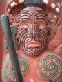 Maori wood face carving