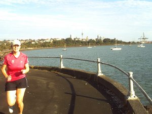 Running with Auckland in the distance