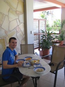 Breakfast on our terrace, Muri
