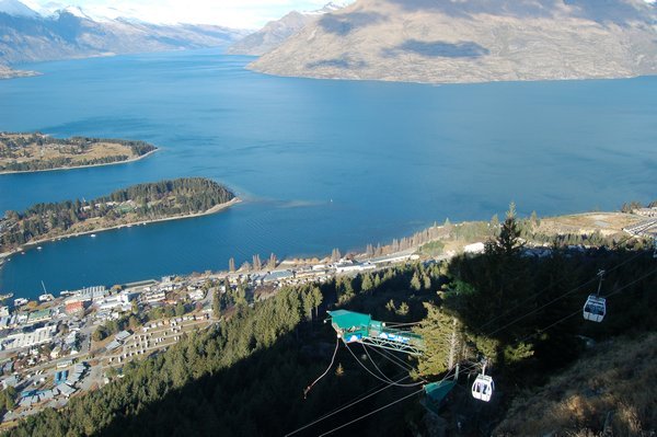View over Queenstown and Lake Wakatipu