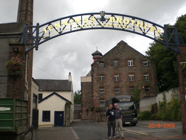 Nick and Huw under the Jennings Brewery gate