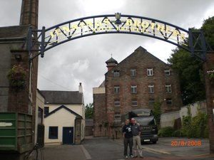 Nick and Huw under the Jennings Brewery gate