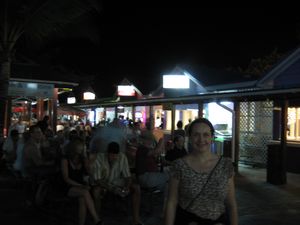 Paula soaks up the atmosphere at Oistins Friday night Fish Market