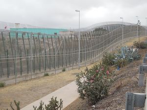 The fence between Melilla and Morocco