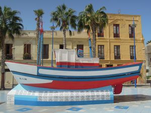 Fishing boat, Melilla seaside plaza