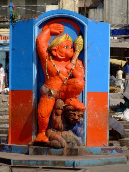 Hanuman crushing a demon