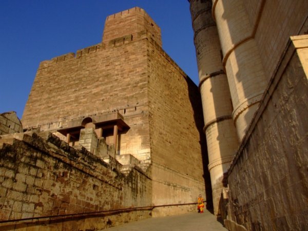 Towering internal walls of Mehrangarh