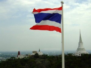 Thai Flag fluttering in the wind