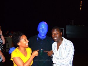 What's scarier than a Blue Man? A Blue Man with a hole in his chest