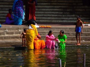 Washing in the holy Godavari