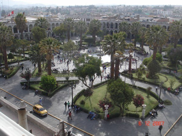 The admittedly beautiful Arequipa Plaza de Armas