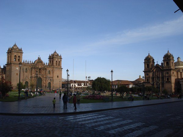 The Plaza de Armas at dusk