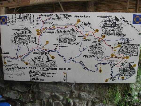 map of inca trail