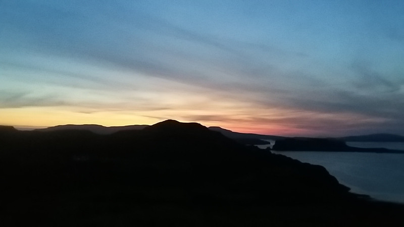 Der Sonnenuntergang vom westlichsten Teil Skyes