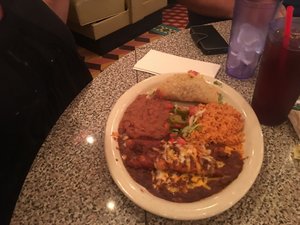 Taco, Enchilada, Chalupa Rice and Beans