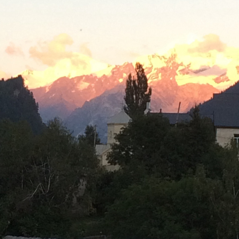 Sunset mountains from our window