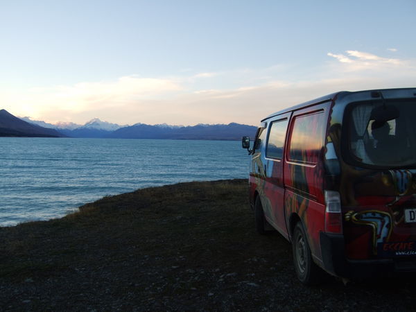 lake tekapo with mt cook in the distance