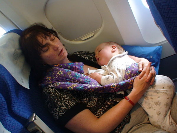 Airport - Katrena & Connor asleep on plane