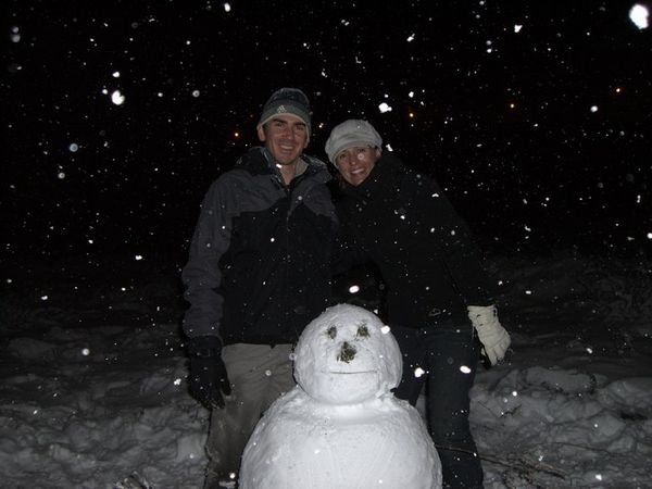 Our late night snow man