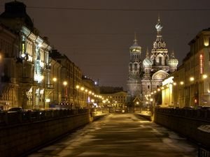 Night time view off Nevsky Prospect