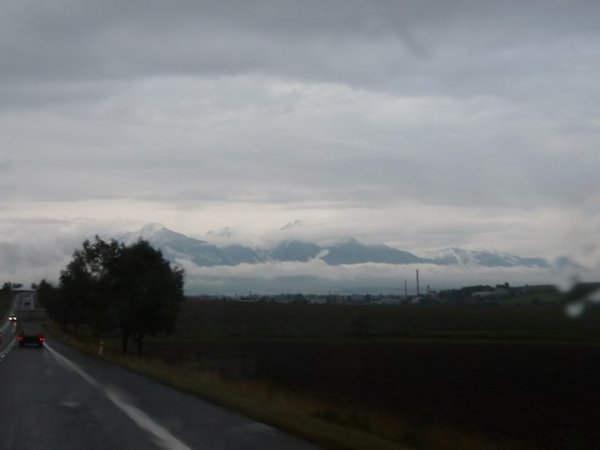 eerie view of Tatras peeking thru the clouds