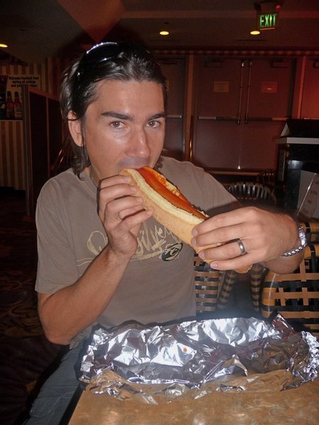 big american hot dog with ketchup