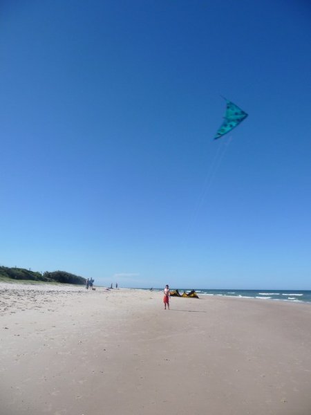 kite flying at bribie 