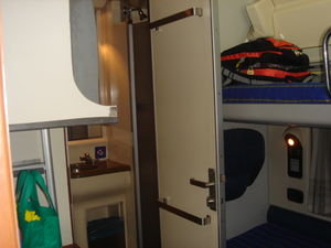 Our 'deluxe' cabin on the train from KL to Singapore 